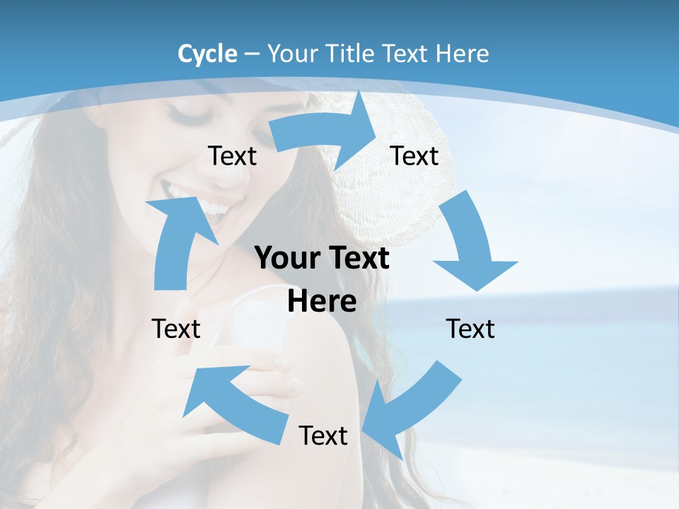 A Young Beautiful Girl On The Beach PowerPoint Template