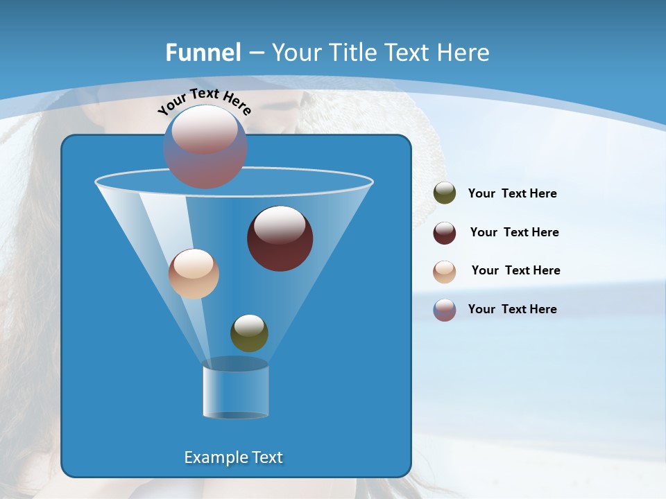 A Young Beautiful Girl On The Beach PowerPoint Template