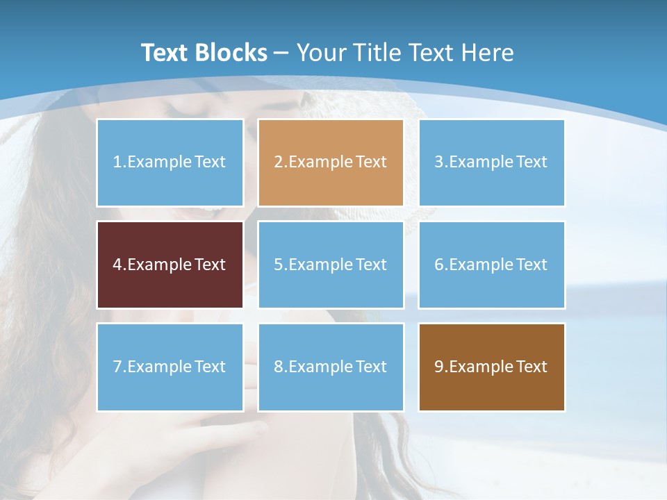 A Young Beautiful Girl On The Beach PowerPoint Template