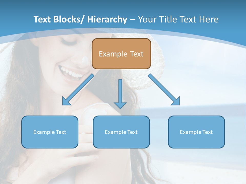 A Young Beautiful Girl On The Beach PowerPoint Template