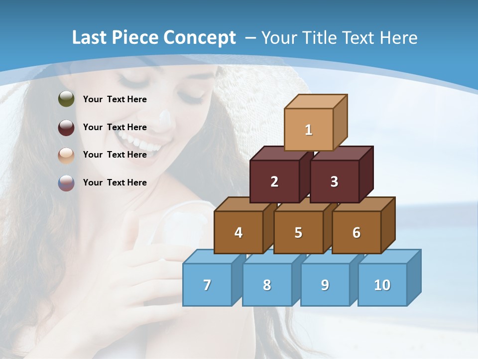 A Young Beautiful Girl On The Beach PowerPoint Template