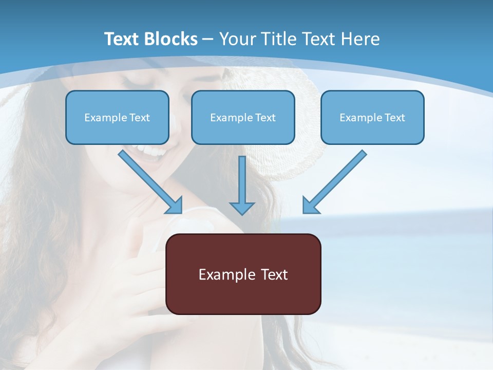 A Young Beautiful Girl On The Beach PowerPoint Template