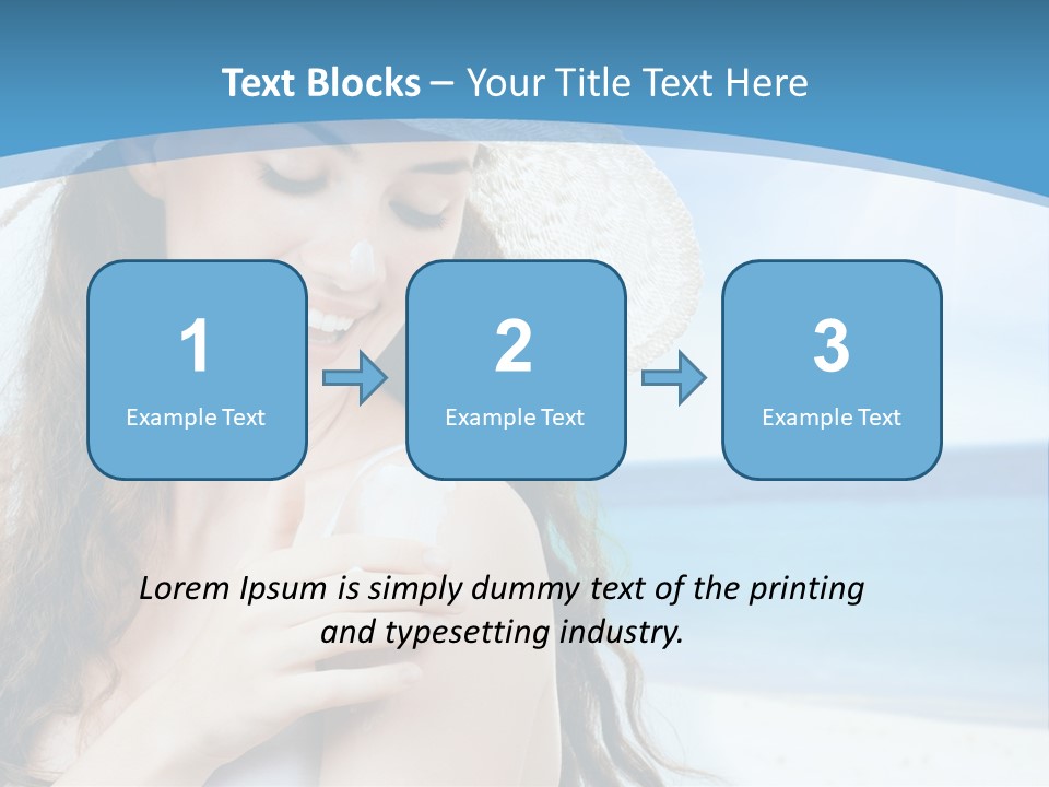 A Young Beautiful Girl On The Beach PowerPoint Template