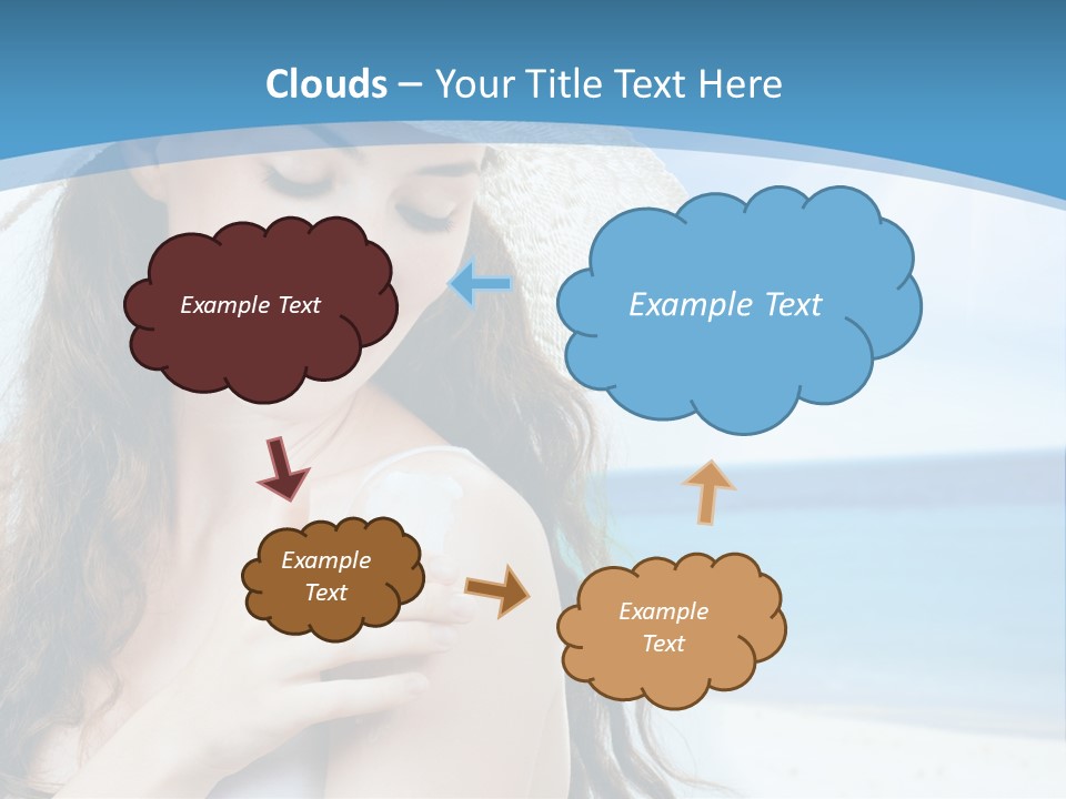 A Young Beautiful Girl On The Beach PowerPoint Template