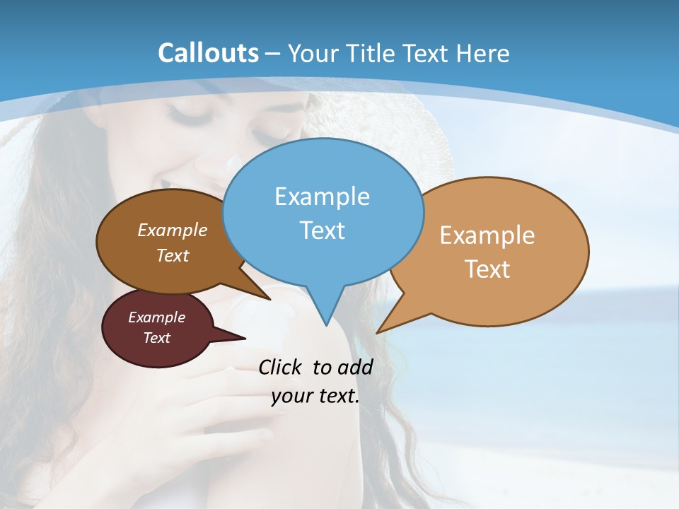 A Young Beautiful Girl On The Beach PowerPoint Template