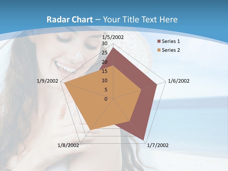 A Young Beautiful Girl On The Beach PowerPoint Template