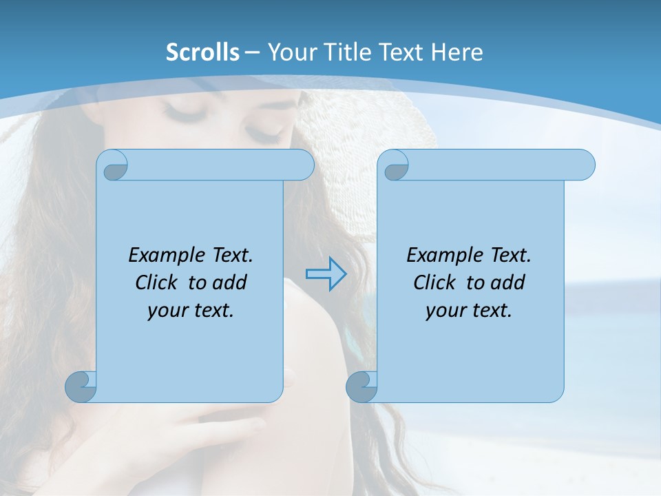 A Young Beautiful Girl On The Beach PowerPoint Template