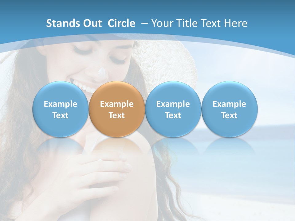 A Young Beautiful Girl On The Beach PowerPoint Template