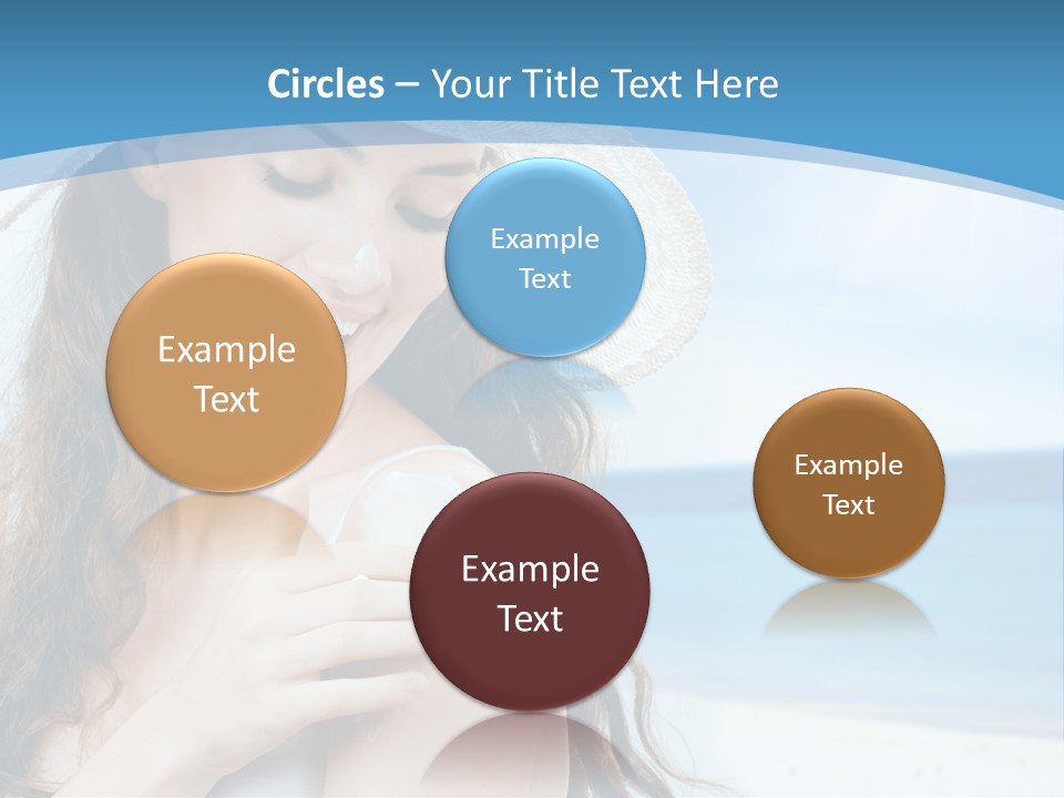 A Young Beautiful Girl On The Beach PowerPoint Template