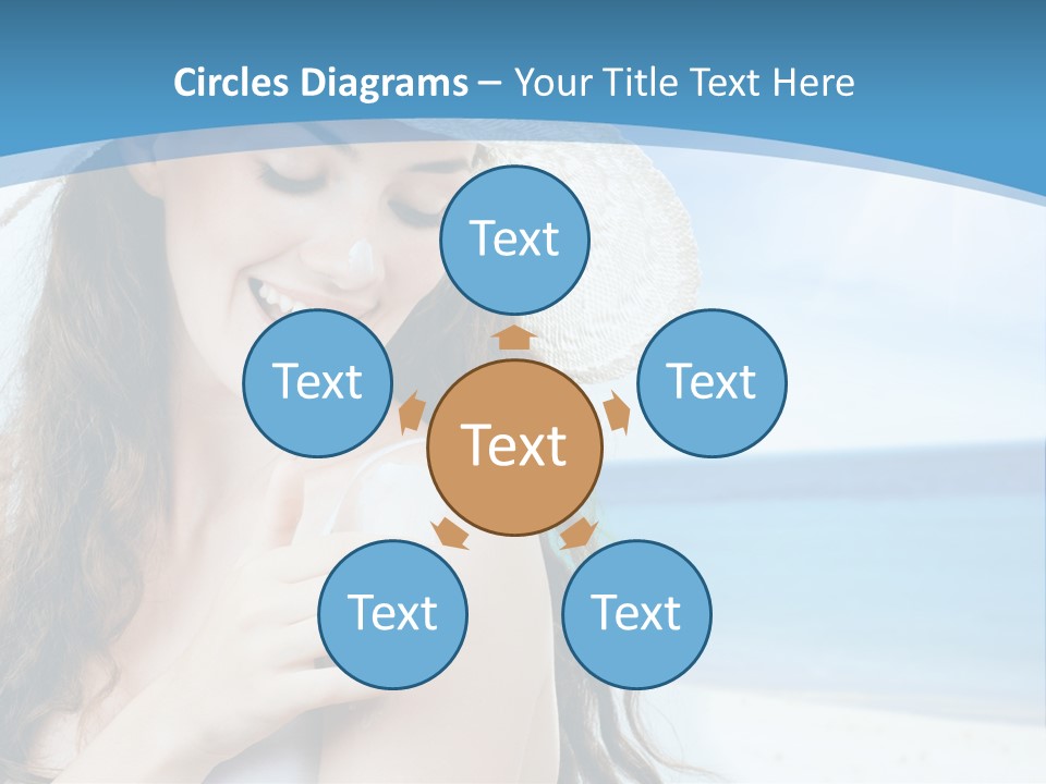 A Young Beautiful Girl On The Beach PowerPoint Template