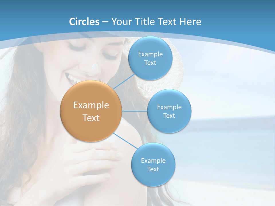 A Young Beautiful Girl On The Beach PowerPoint Template