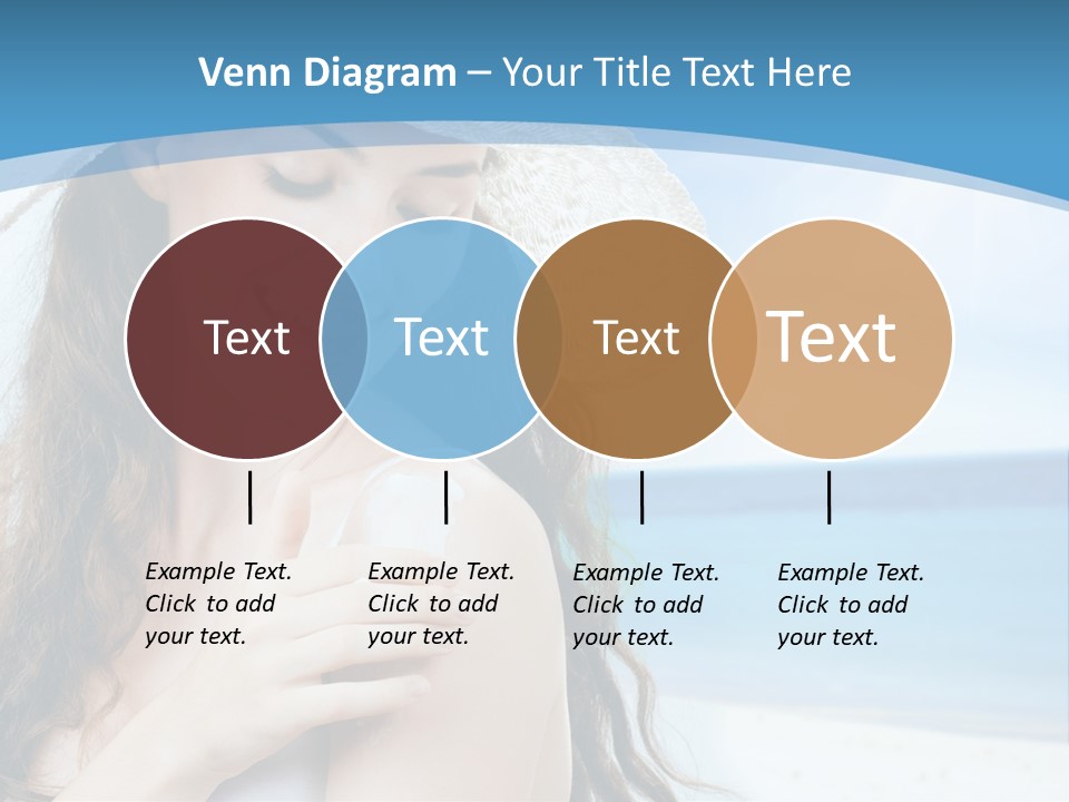 A Young Beautiful Girl On The Beach PowerPoint Template