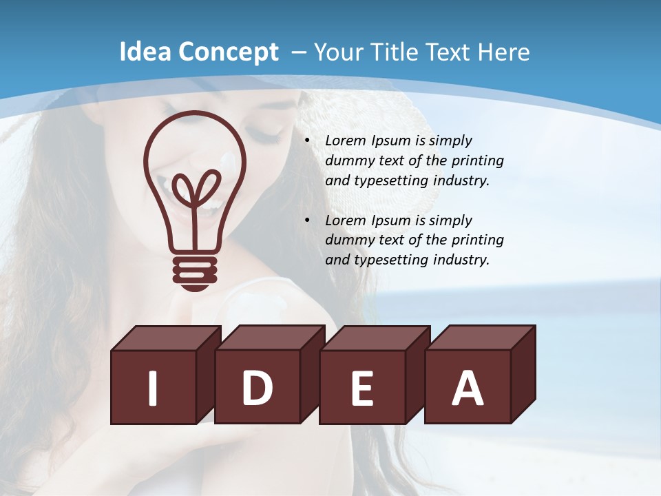 A Young Beautiful Girl On The Beach PowerPoint Template