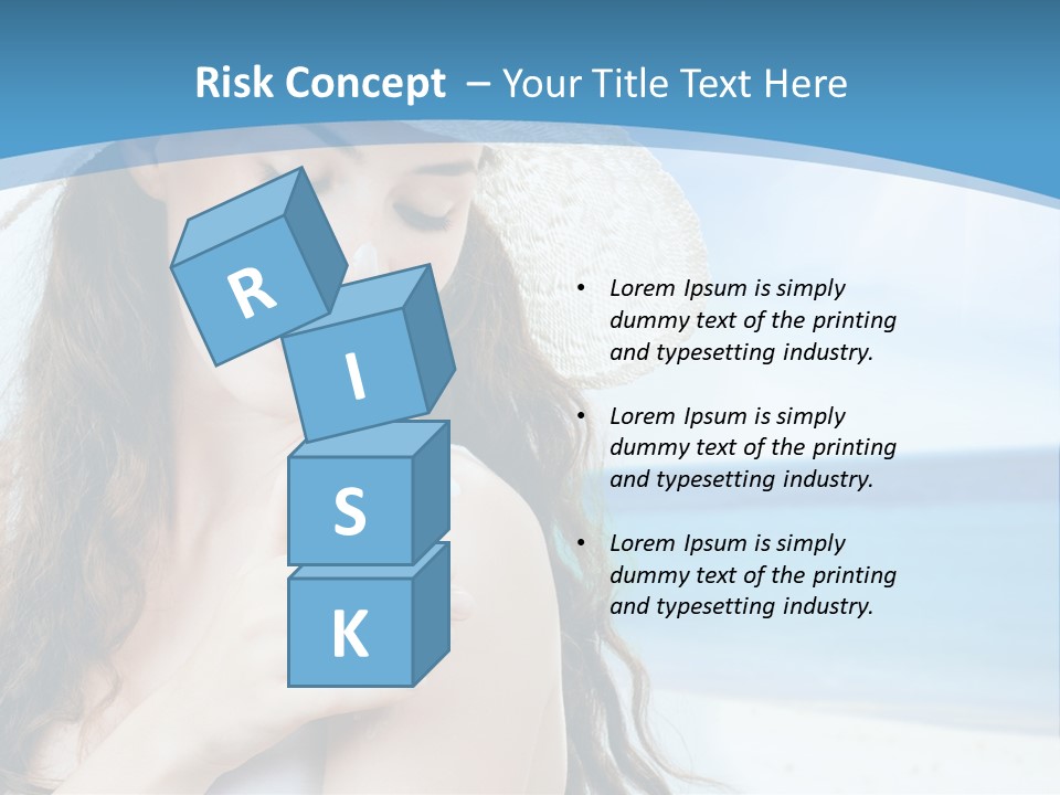 A Young Beautiful Girl On The Beach PowerPoint Template