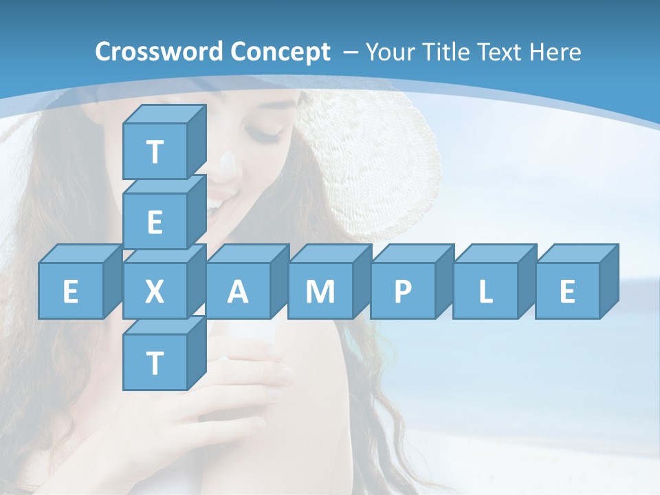 A Young Beautiful Girl On The Beach PowerPoint Template