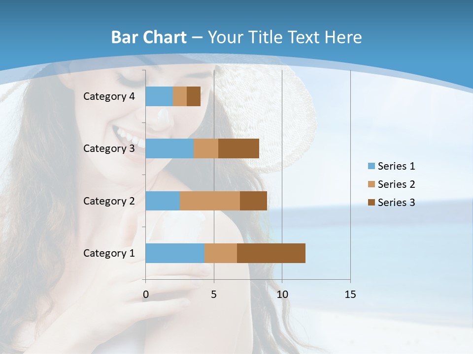 A Young Beautiful Girl On The Beach PowerPoint Template