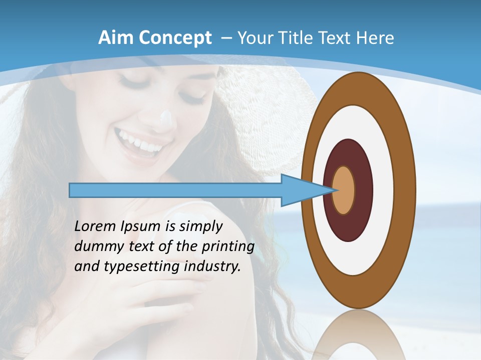 A Young Beautiful Girl On The Beach PowerPoint Template