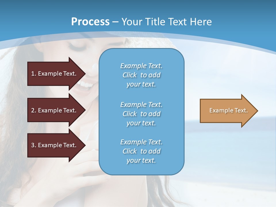 A Young Beautiful Girl On The Beach PowerPoint Template