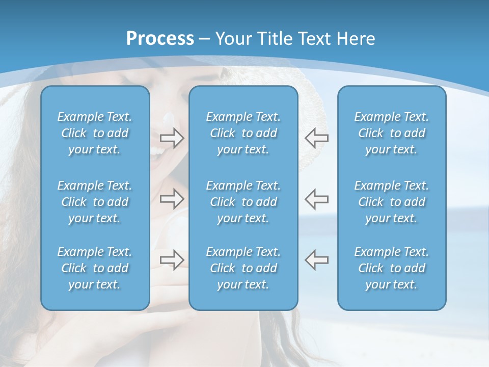 A Young Beautiful Girl On The Beach PowerPoint Template