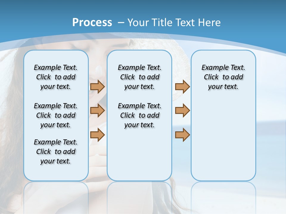 A Young Beautiful Girl On The Beach PowerPoint Template