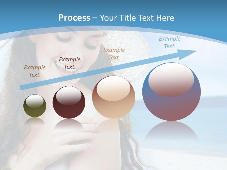 A Young Beautiful Girl On The Beach PowerPoint Template