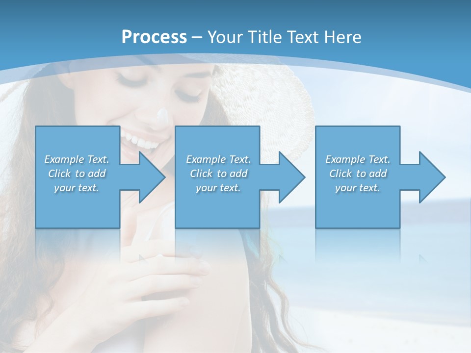 A Young Beautiful Girl On The Beach PowerPoint Template