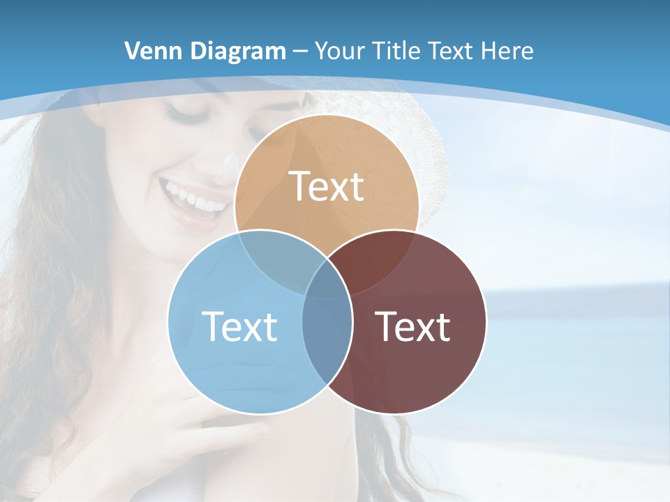 A Young Beautiful Girl On The Beach PowerPoint Template