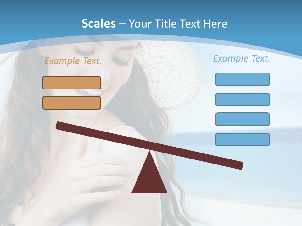 A Young Beautiful Girl On The Beach PowerPoint Template