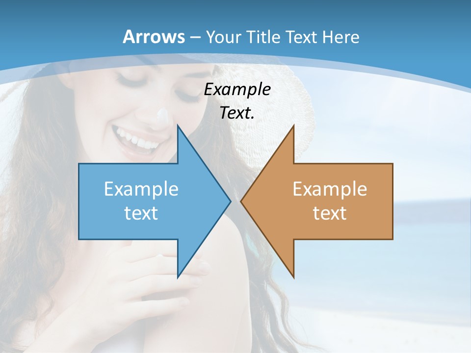 A Young Beautiful Girl On The Beach PowerPoint Template