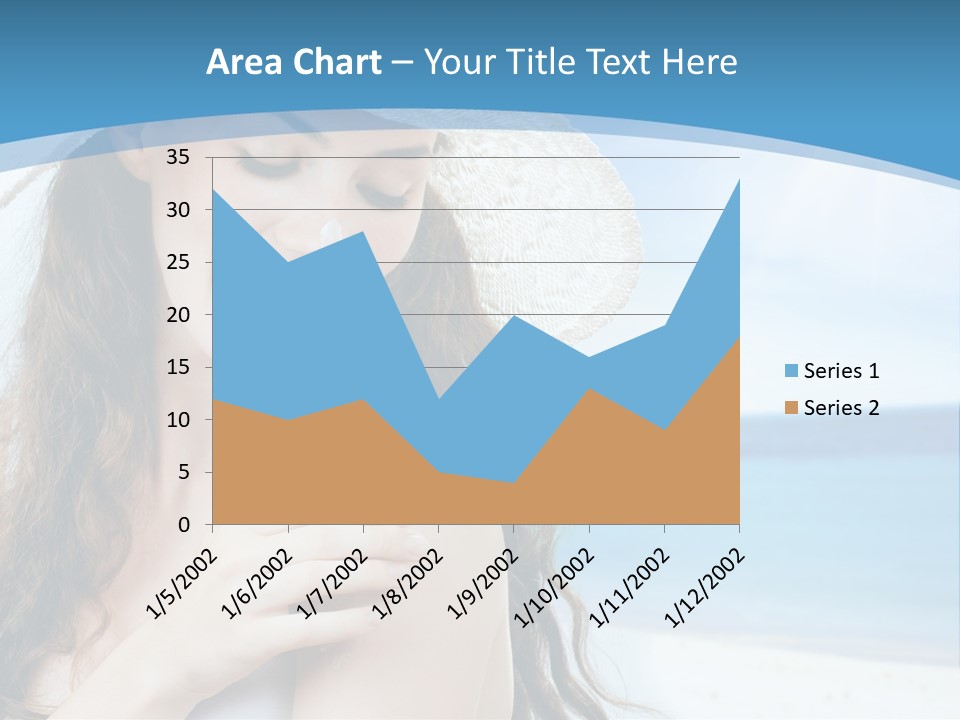 A Young Beautiful Girl On The Beach PowerPoint Template