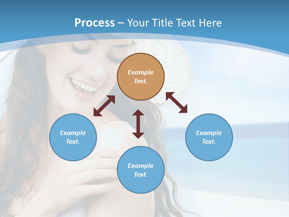 A Young Beautiful Girl On The Beach PowerPoint Template