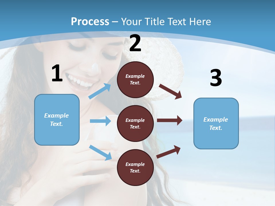 A Young Beautiful Girl On The Beach PowerPoint Template