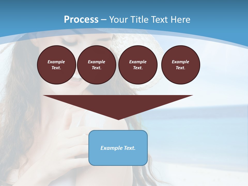 A Young Beautiful Girl On The Beach PowerPoint Template