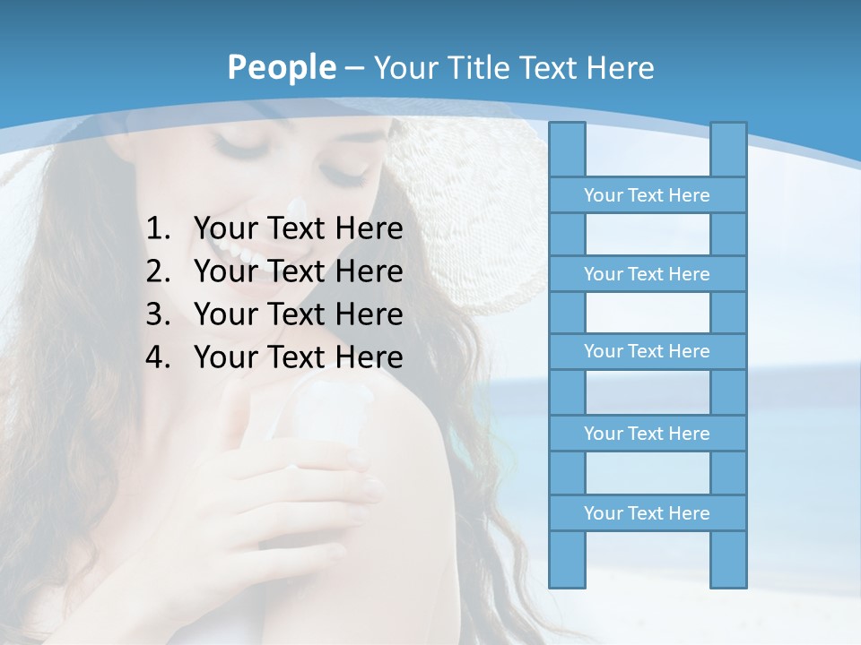 A Young Beautiful Girl On The Beach PowerPoint Template