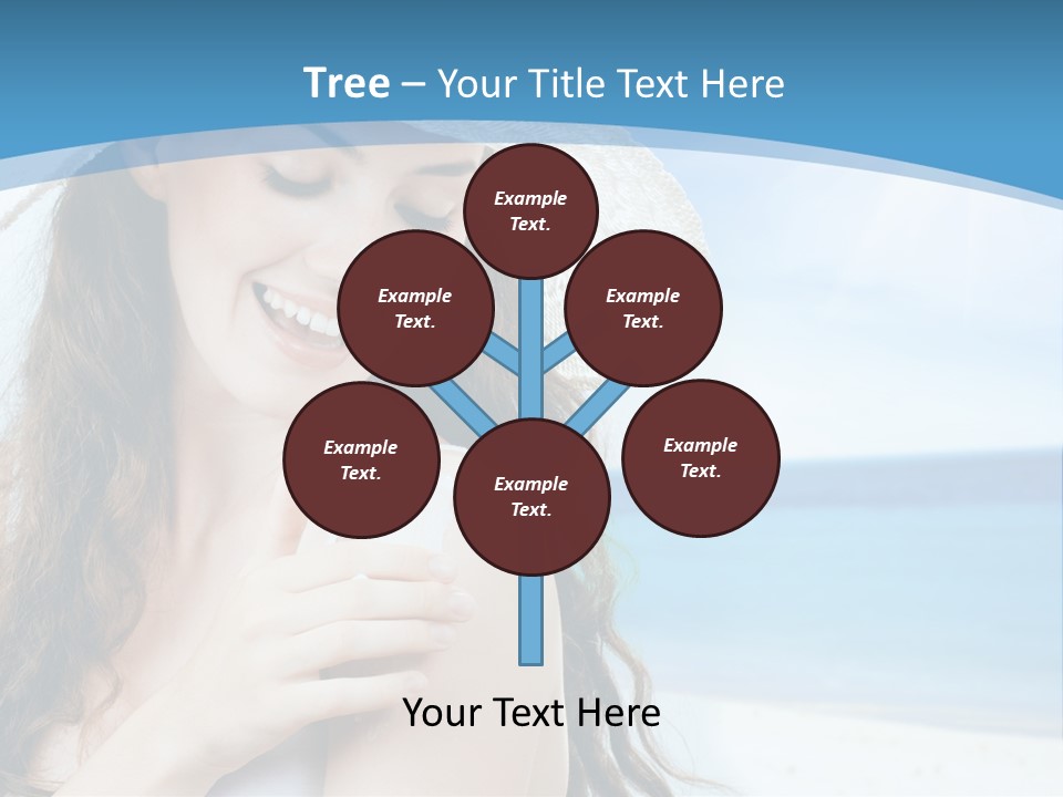 A Young Beautiful Girl On The Beach PowerPoint Template