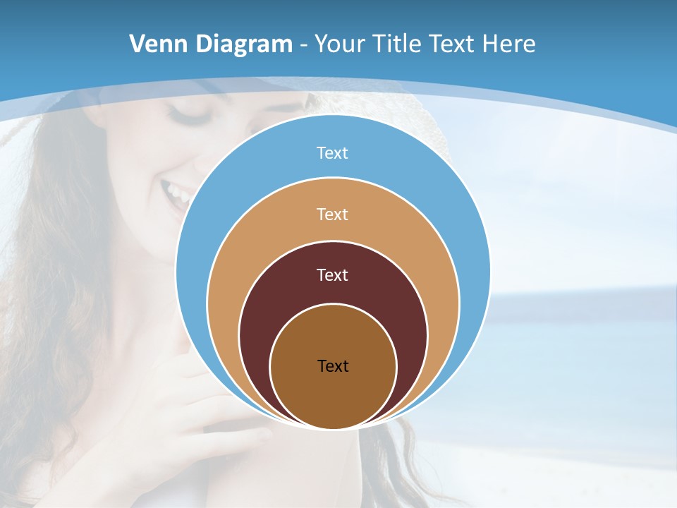 A Young Beautiful Girl On The Beach PowerPoint Template