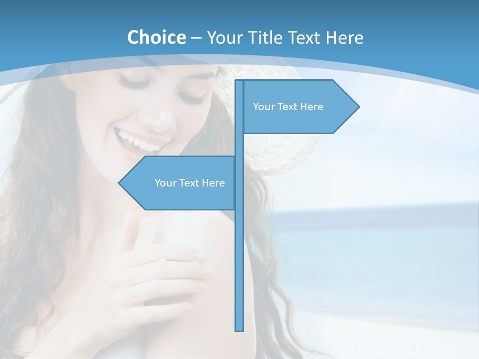 A Young Beautiful Girl On The Beach PowerPoint Template