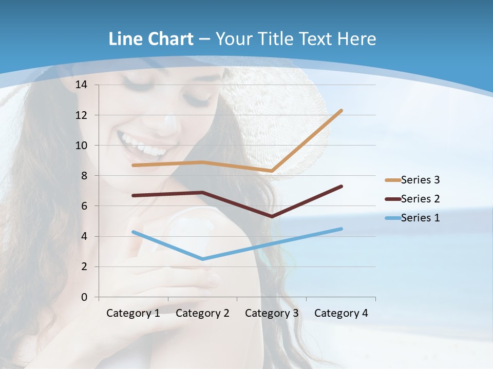 A Young Beautiful Girl On The Beach PowerPoint Template