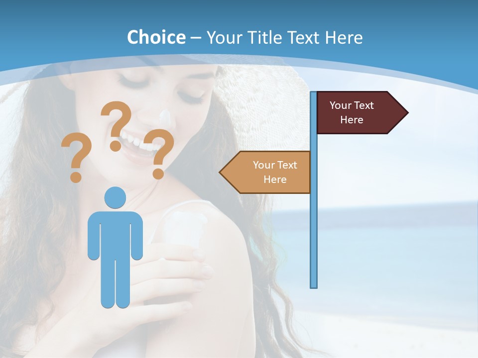 A Young Beautiful Girl On The Beach PowerPoint Template