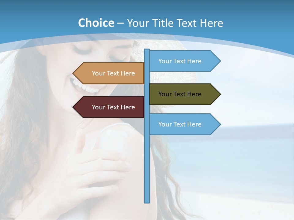 A Young Beautiful Girl On The Beach PowerPoint Template