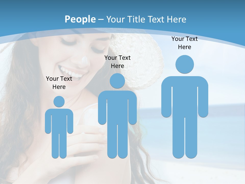 A Young Beautiful Girl On The Beach PowerPoint Template