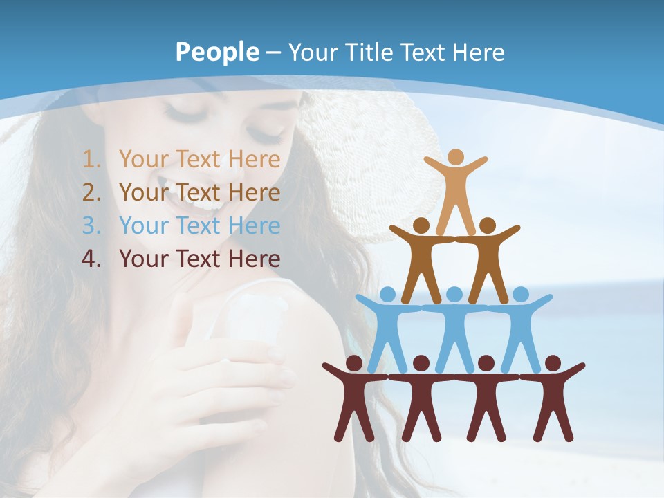 A Young Beautiful Girl On The Beach PowerPoint Template