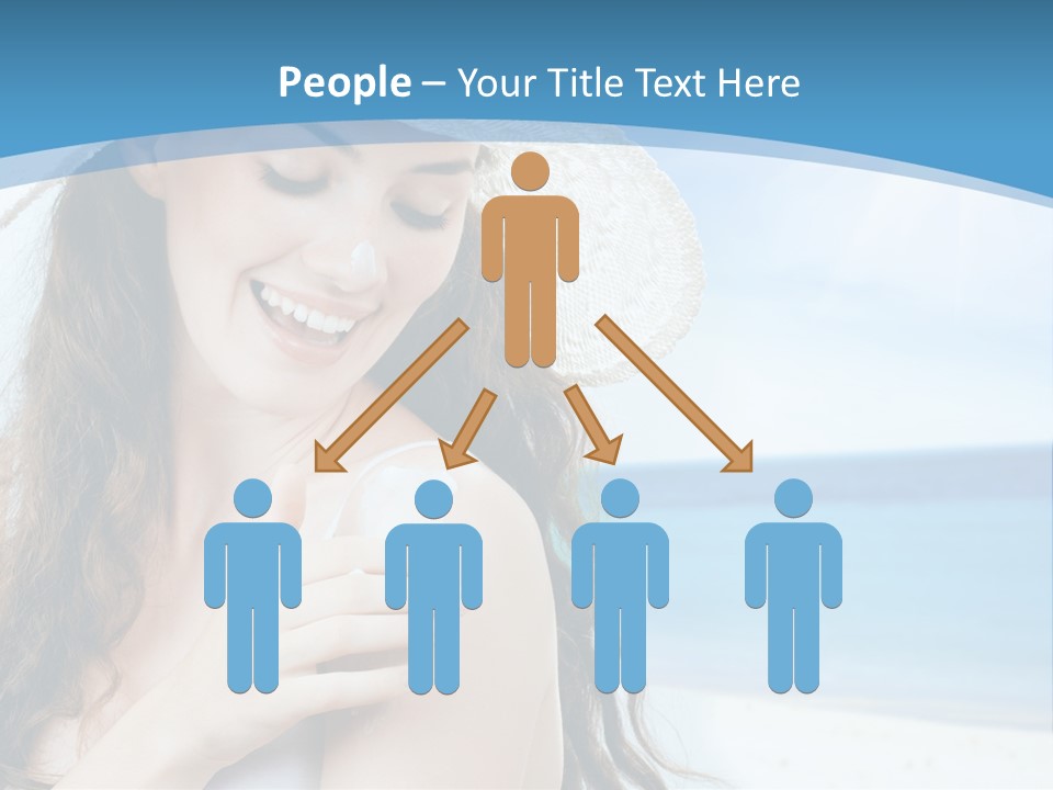 A Young Beautiful Girl On The Beach PowerPoint Template