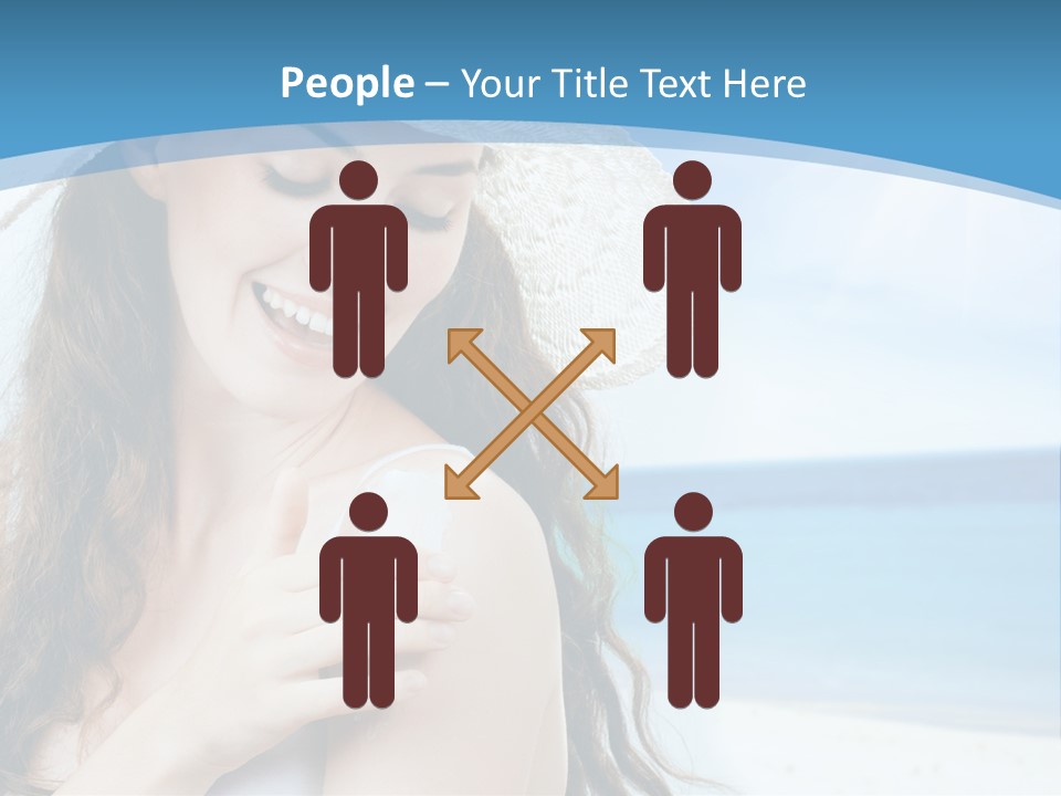 A Young Beautiful Girl On The Beach PowerPoint Template