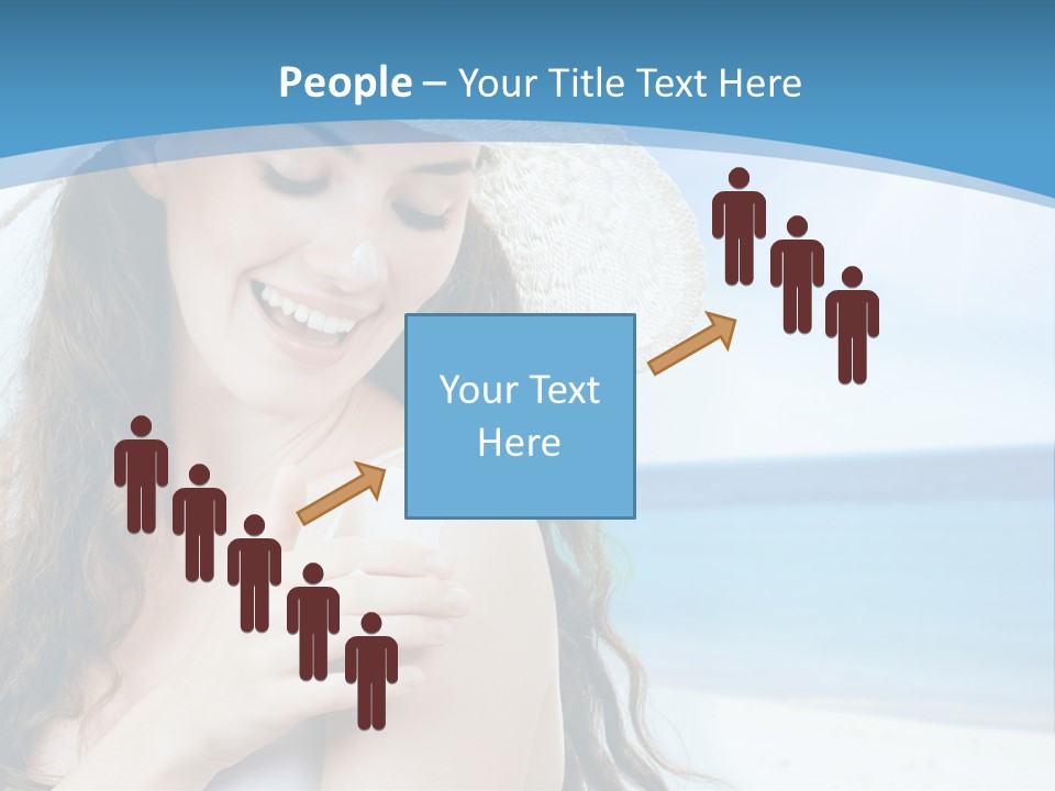 A Young Beautiful Girl On The Beach PowerPoint Template