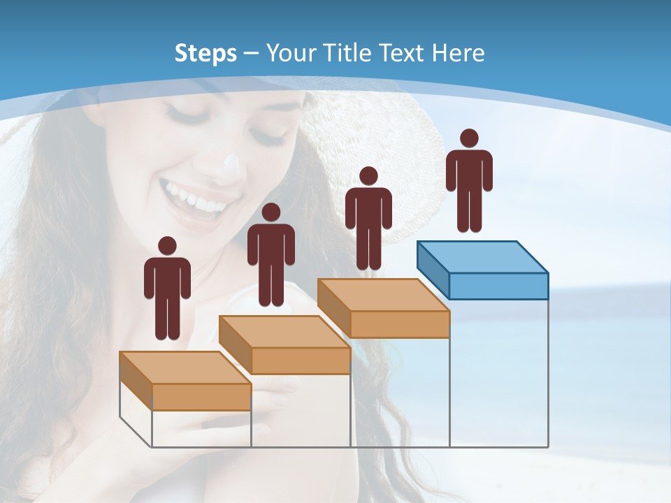 A Young Beautiful Girl On The Beach PowerPoint Template