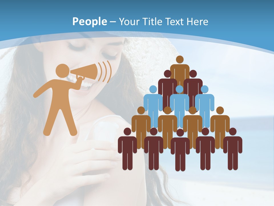 A Young Beautiful Girl On The Beach PowerPoint Template