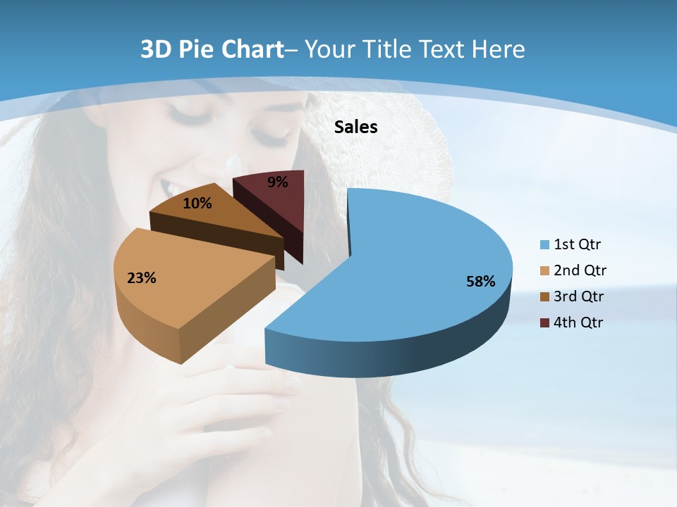 A Young Beautiful Girl On The Beach PowerPoint Template