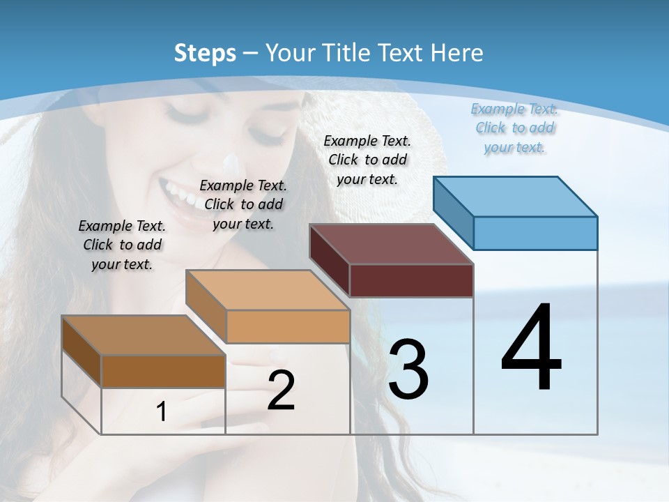 A Young Beautiful Girl On The Beach PowerPoint Template