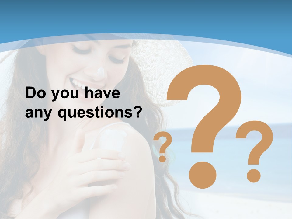 A Young Beautiful Girl On The Beach PowerPoint Template